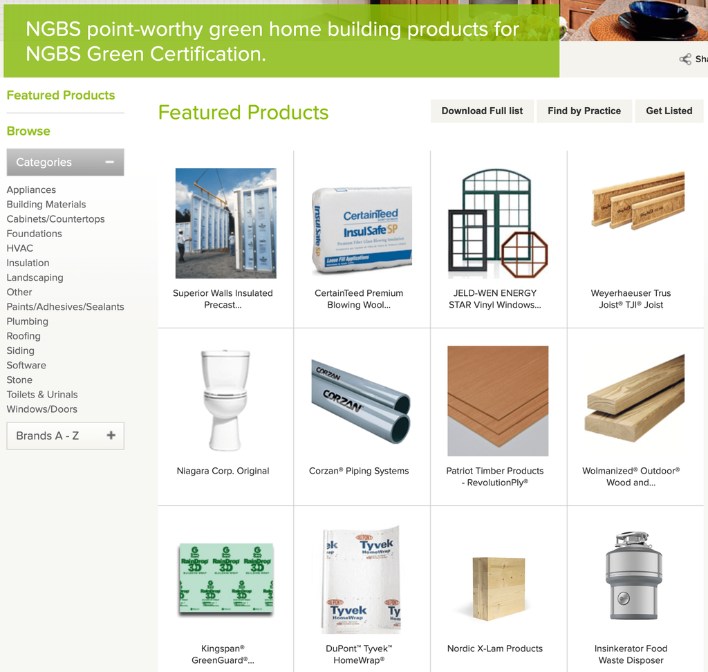 NGBS Certified Products.
